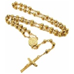 FaithHeart Collier Chapelet Catholique Femme Homme, Pendentif Croix Chrétienne Médaille Saint Vierge Marie/Saint Benoît/Saint Michel,Bijoux Communion Baptême Amulette