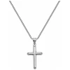 OSTAN Hommes Femmes Enfants Croix Collier Pendentif Acier Inoxydable - Chaîne Croix Homme 40 45 50 60 70 cm