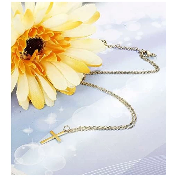 Collier Chrétien Plaqué Or 14 Carats Bijoux Collier Pendentif Vierge Marie Chrétiens Catholiques Collier Croix pour Femme Ensemble Collier Multicouche – Image 5