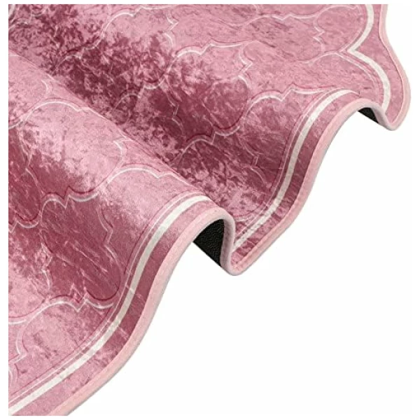 Tapis de prière Velours Tapis coloré Musulmane Tapis pour Prier Tapis de Sol Musulman antidérapant et imperméable Tapis Islamique Janamaz Sajadah pour Ramadan – Image 6
