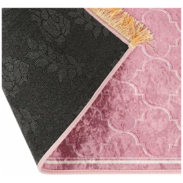Tapis de prière Velours Tapis coloré Musulmane Tapis pour Prier Tapis de Sol Musulman antidérapant et imperméable Tapis Islamique Janamaz Sajadah pour Ramadan – Image 7