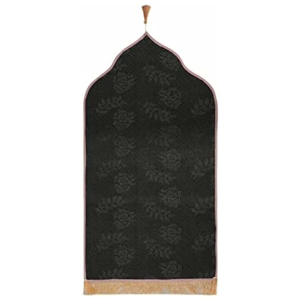Tapis de prière Velours Tapis coloré Musulmane Tapis pour Prier Tapis de Sol Musulman antidérapant et imperméable Tapis Islamique Janamaz Sajadah pour Ramadan – Image 8