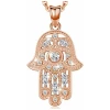 Collier Main de Fatma en Argent Sterling 925, Pendentif Main de Fatma Argent et Gemme Bijoux Cadeau, Collier Argent Anniversaire Noël Cadeaux pour Petite Amie Femme Maman