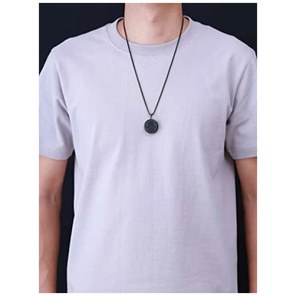 Collier Acier Inoxydable Pendentif Obsidienne Unisexe – Image 4