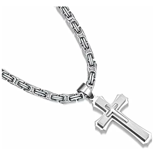Croix Collier Pendentif pour Homme 6mm Largeur Chaîne – Image 2