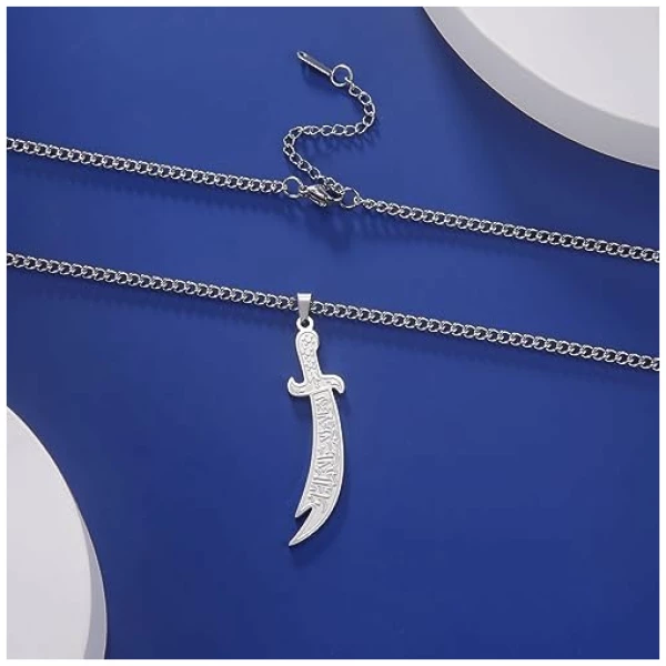 Collier épée pour homme et femme, collier épée zulfiqar Imam Ali Zulfiqar avec pendentif rune arabe musulmane, bijou talisman, amulette religieuse – Image 5
