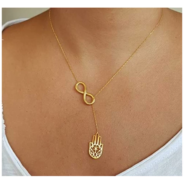 Main de Fatma avec Infini - Argent Sterling 925 - Cadeau pour Bonheur – Image 4