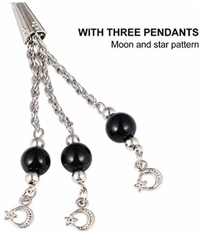 Chapelet de 33 perles de prière musulmanes, en verre, pour homme et femme, familles et amis, cadeau, noir, chaîne, collier, bracelet islamique – Image 7