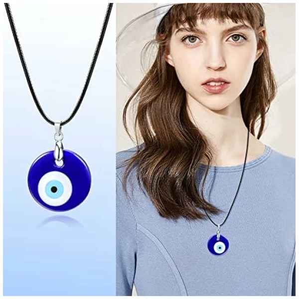 Collier Ras De Cou Evil Eye pour Femmes Hommes Collier Mauvais Oeil Collier Hamsa Turc Cadeaux de Mauvais Oeil Bijoux Ensemble – Image 5