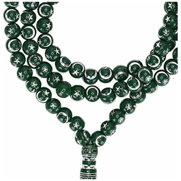 Perles de chapelet prière musulmane, outil dorure en résine 99 grains Fournitures islamiques musulman Article religieux pour bracelets colliers(vert) – Image 8