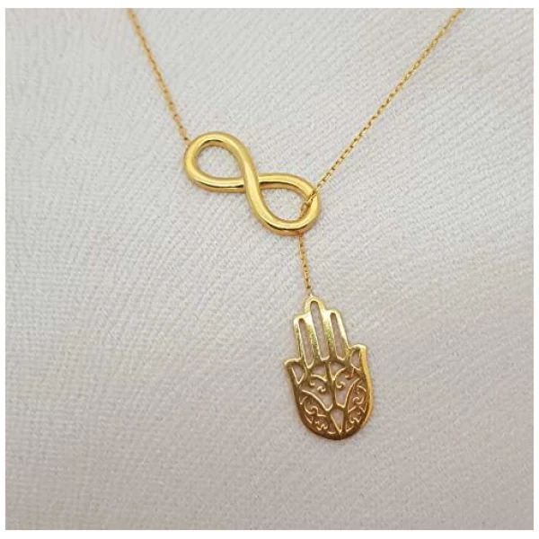 Main de Fatma avec Infini - Argent Sterling 925 - Cadeau pour Bonheur – Image 2