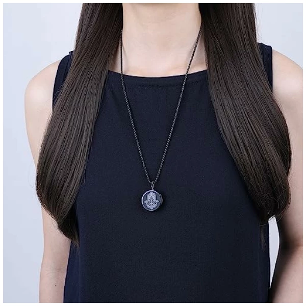 Collier Acier Inoxydable Pendentif Obsidienne Unisexe – Image 3