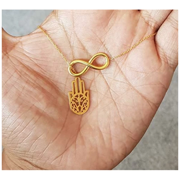 Main de Fatma avec Infini - Argent Sterling 925 - Cadeau pour Bonheur – Image 3
