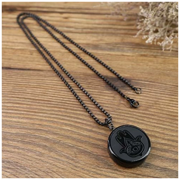 Collier Acier Inoxydable Pendentif Obsidienne Unisexe – Image 6