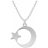 BINIAT Collier avec pendentif musulman Allah en forme de croissant de lune et d'étoile pour homme et femme