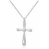 Boucles d'oreilles croix Boucles d'oreilles créoles Collier croix argent sterling 925 en femmes filles garçons hommes Cadeau de Noël