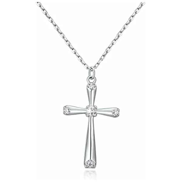 Boucles d'oreilles croix Boucles d'oreilles créoles Collier croix argent sterling 925 en femmes filles garçons hommes Cadeau de Noël