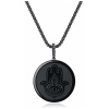 COAI Collier Acier Inoxydable Pendentif Obsidienne Unisexe