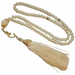 Chapelet de priére Beige Tasbih Sabha Islam Islamique 99 perles Sebha musulman Misbaha Collier de priere musulmane