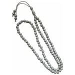 Chapelet de priére Blanc et argenté Tasbih Sabha Islam Islamique 99 perles Sebha musulman Misbaha Collier de priere musulmane