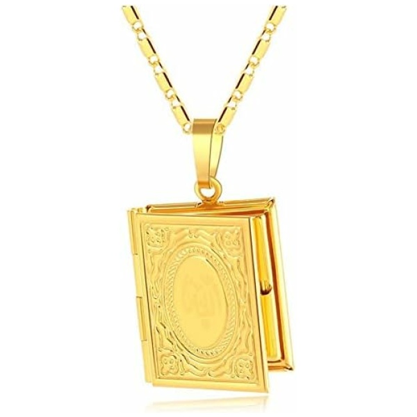 Collier Musulman Islam Allah Collier Coran Pendentif Openable Pendentif Photo Boîte À Médaille Islamique Pour Hommes Femmes