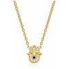 Diamond Treats Collier Pendentif Femme en Main de Fatma, Collier Khamsa serti de Pierres en Zirconia pour Femme et Jeune Fille, Collier Femme Argent, Or Jaune ou Or Rose