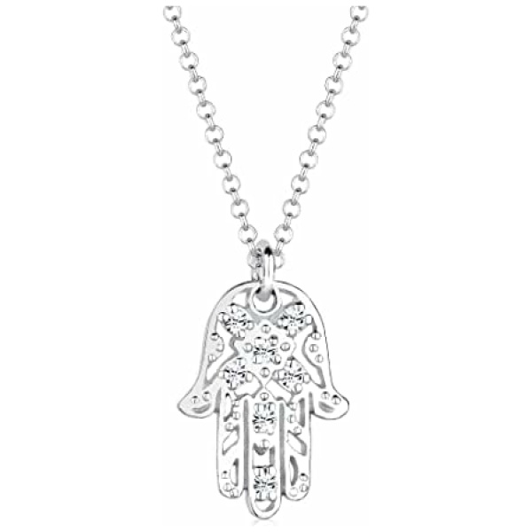 Elli Collier Femme Main de Fatima avec Cristal