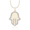 Hamsa pendentif à la main Neckalce pour les femmes, or et argent longue serpent chaîne collier filles CZ Crystal Neckalce