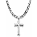 Jewow Acier Inoxydable Croix Collier Pendentif pour Homme 6mm Largeur Chaîne