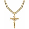 Jewow Acier Inoxydable Jésus Christ Croix Collier Pendentif pour Homme 7mm Largeur Chaîne