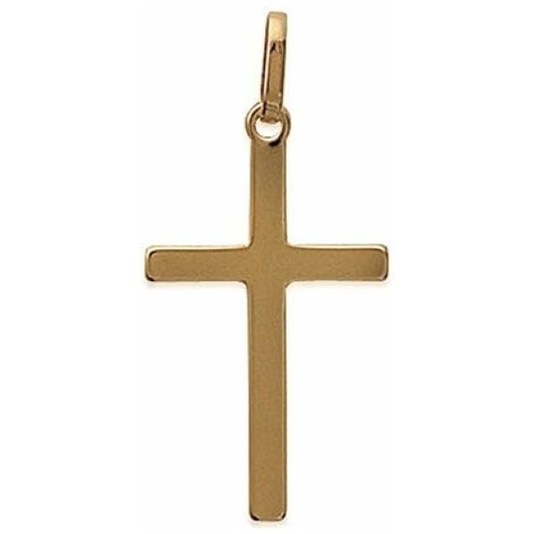 Les Plaisirs de Stella Pendentif Plaqué Or - Croix Catholique - 27mm