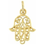 Lucchetta - Main de Fatma/Hamsa Pendentif ou Boucles d'Oreilles, option Saphir Bleu Naturel, Bijoux d'Or pour Femmes Filles