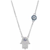 Remi Bijou - Collier Hamsa Main de Fatima avec l’œil turc Nazar Boncuk - Couleur argent