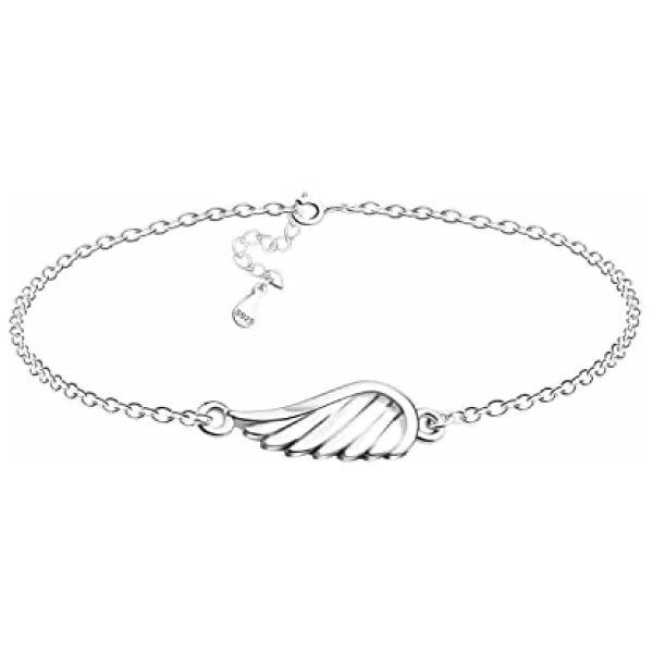 Bracelet pour Femmes en Argent 925 - avec Pendentif en Forme de Plume Infini - 30172