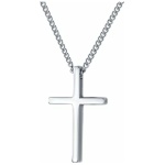 Tadipri Collier Croix Chrétienne Homme Pendentif Croix En Argent Acier Inoxydable Chaine Argent Homme