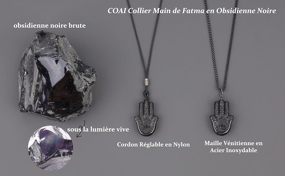 pendentif obsidienne