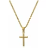 murtoo Collier homme, collier avec pendentif croix pour homme, collier croix en acier inoxydable noir argenté pour homme femme, cadeau croix pour homme