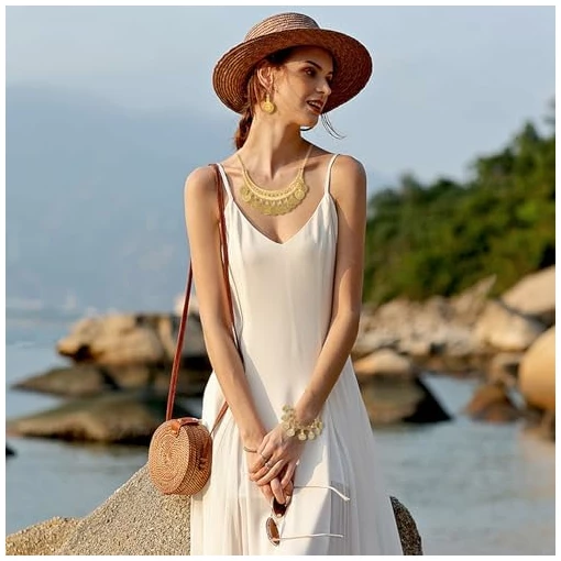 Lot de 4 bijoux de diseuse de bonne aventure indien - Accessoires de costume gitane - Chaînes dorées - Ensemble de bijoux de danse du ventre pour femme - Pour fête à thème, carnaval, Alliage de – Image 6