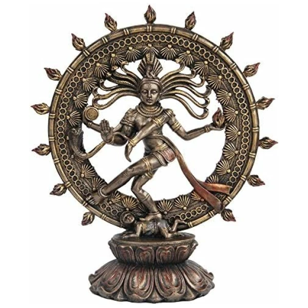 Statue danseuse hindoue de Shiva Nataraja en finition bronze