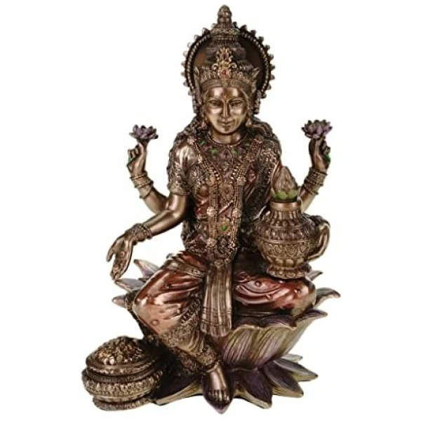 Lakshmi, déesse hindoue de l&rsquo;abondance, de la sagesse et du bonheur – Figurine Véronese Design