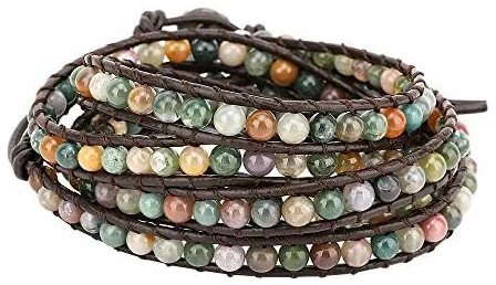 Bracelet en Cuir Superposé pour Femme, Bracelet Multicouche Style bohémien avec Perle de Diamant pour Femmes Filles Dames