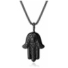 COAI Pendentif Main de Fatma Obsidienne Homme Femme