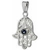 NKlaus 925 pendentif en argent sterling zircon bleu main de Fatima 20x16 mm Eye of Fatima 5091