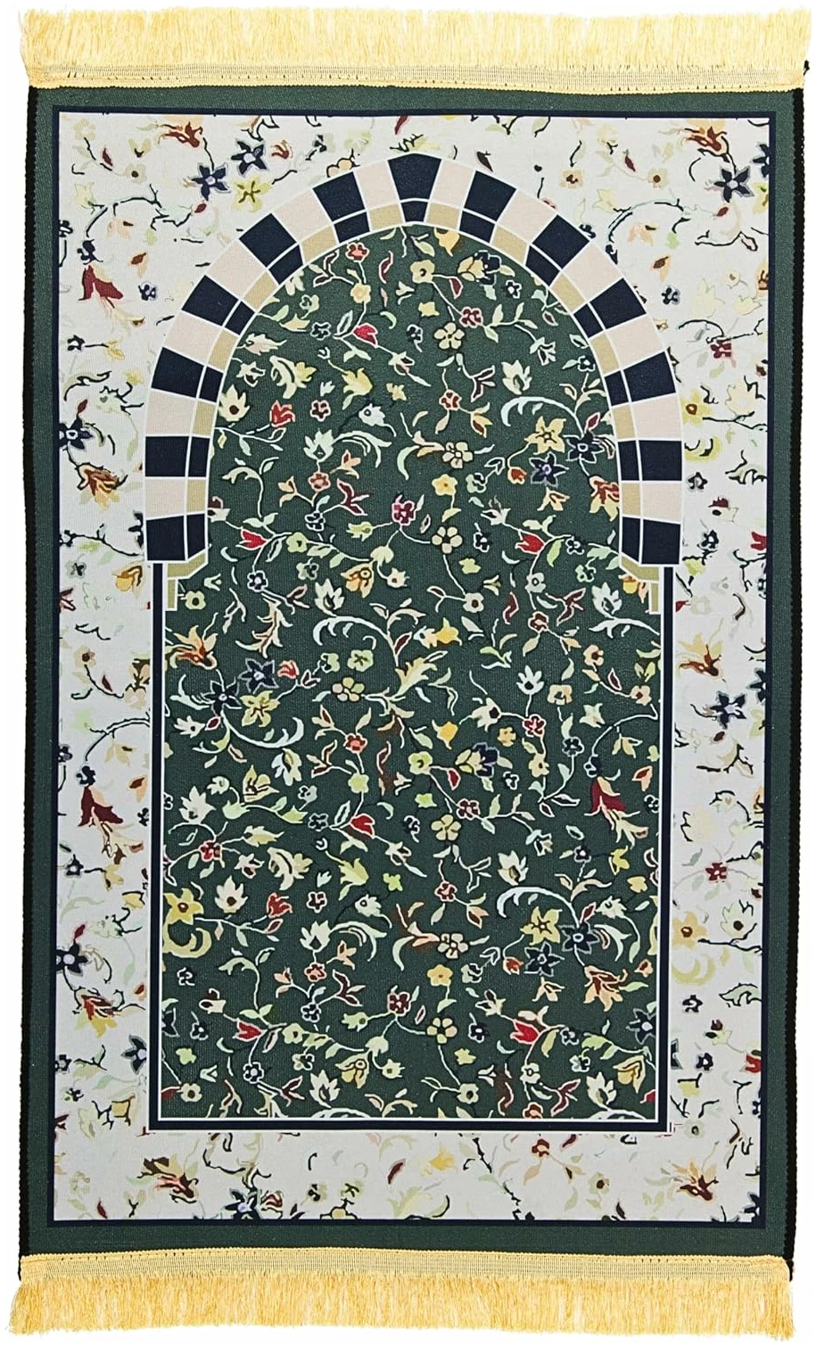 Tapis de priere Musulman pour priere Islamique - Tapis priere Musulman Confortable pour Femme et Homme Musulman - Vert