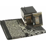 Prien Tapis de prière musulmane et Coran avec perles de prière, boîte décorative Kaaba, cadeau islamique pour homme et femme, tapis en tissu taffetas, anniversaire, voyage (noir)