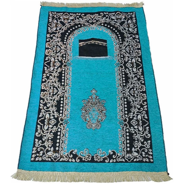 Tapis de prière musulman avec pompons - Tapis islamique unique pour les genoux – Image 4