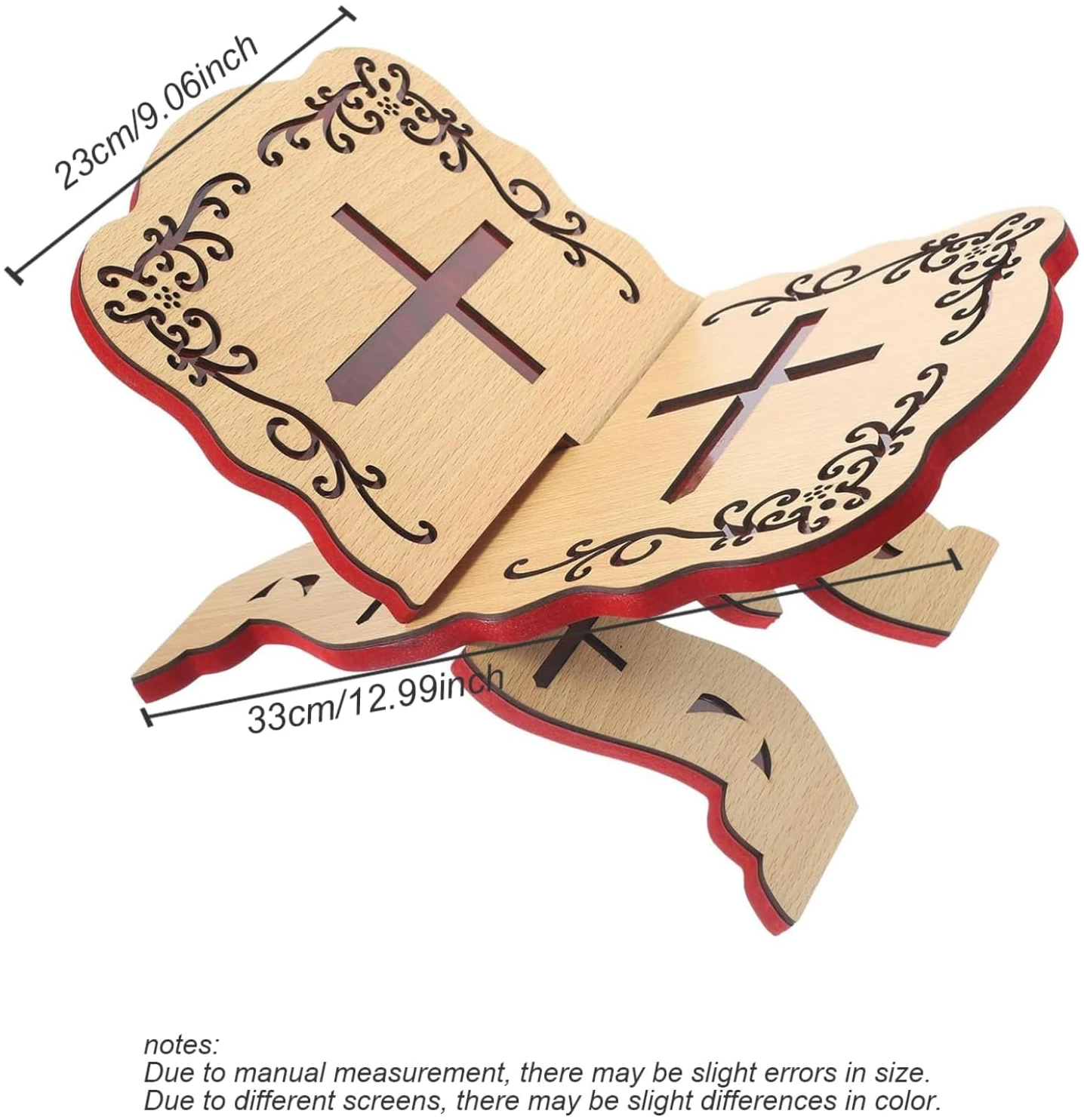Support De Bible Support De Livre De Prière Support De Livre De Prière 13x9.1 '' Support De Coran Support De Bible Pliable En Bois Support De Livre Sacré Pour Fournitures De Table D'église De Chapelle – Image 4