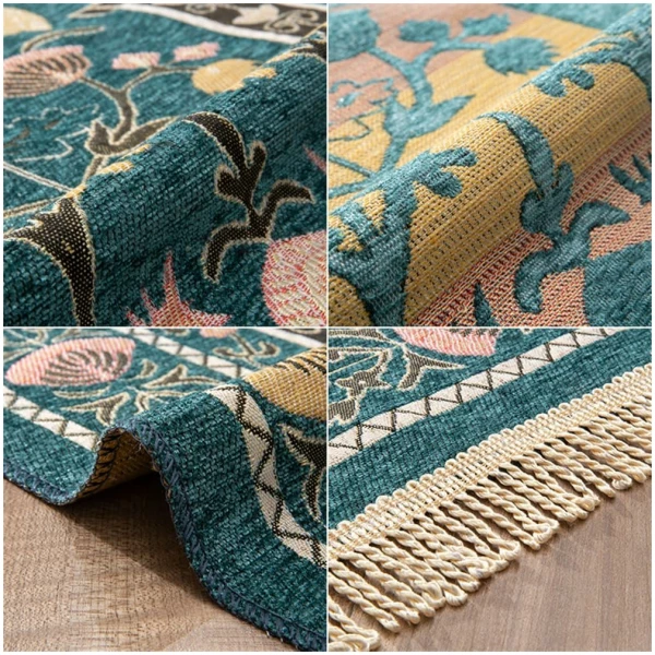 Tapis de Prière Musulman, Tapis de Prière à Glands, Doux, Pliable et Lavable en Machine, Cadeau Prière Ramadan, Tapis Priere Musulman pour Femme Homme et Enfant (70x110cm,Marron Floral) – Image 4