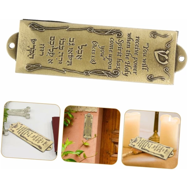 Cadeaux D'Israël Décor À La Maison Judaica Mezouza Mezouza en Métal Décor Porte Mezouza en Métal Mezouza Sainte Artisanat De Mezouza en Métal Symboles De Parure De Mezouza en – Image 7