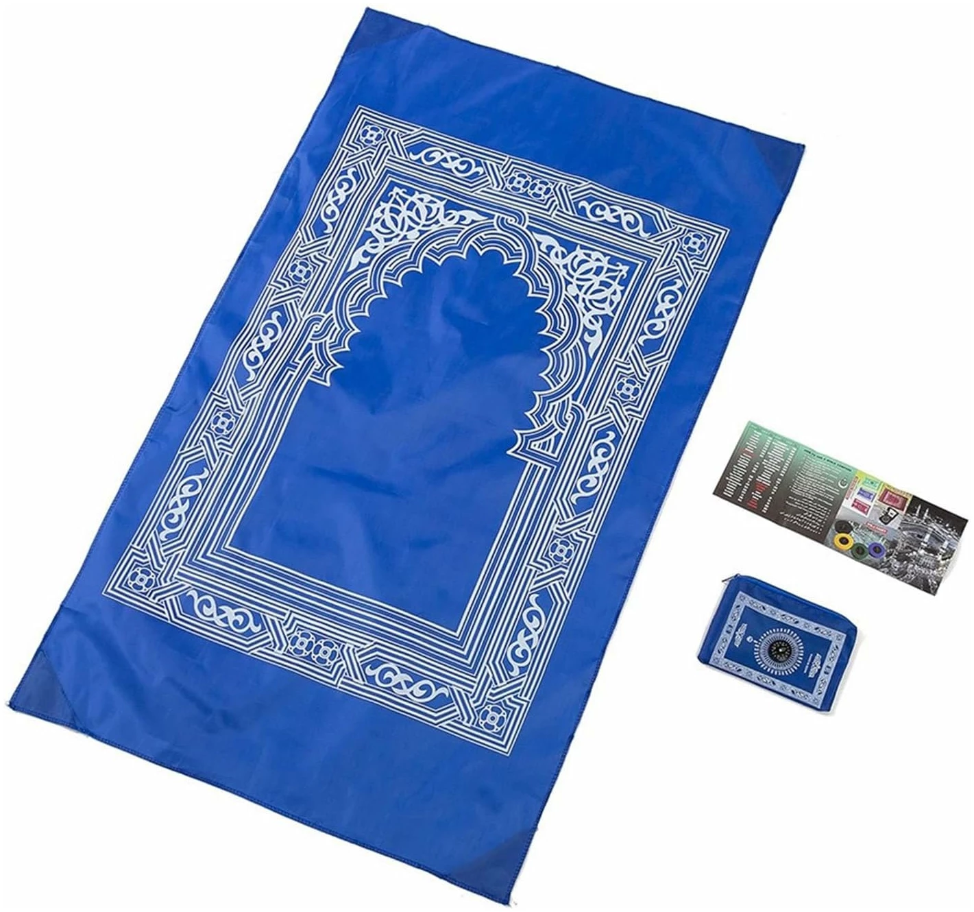 Tapis de prière musulman doux avec boussole, couverture de pèlerinage, tapis de prière antidérapant en relief pour voyage, tapis de prière islamique – Image 6